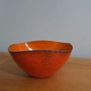Elegant Orange Ceramic Art Bowl